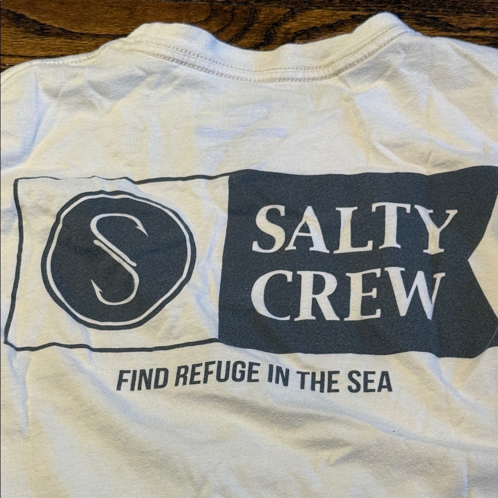 Salty Crew Men’s Long Sleeve Logo Tee - White - Picture 4 of 7